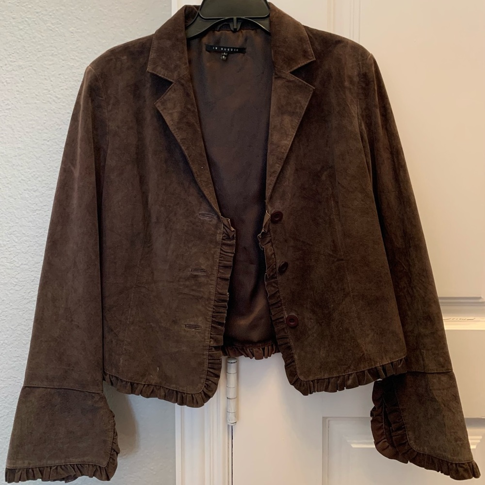 Real Leather Brown Suede (Real Leather) Jacket